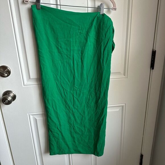 ZARA WRAP SKIRT SIZE‎ M midi side tied slit Green | 7563/246 - Picture 9 of 9